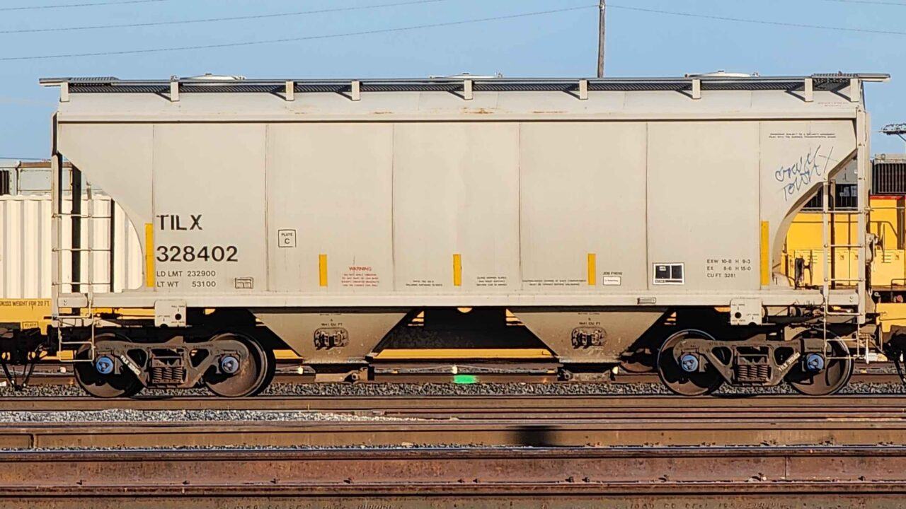 A TWO BAY COVERED HOPPER