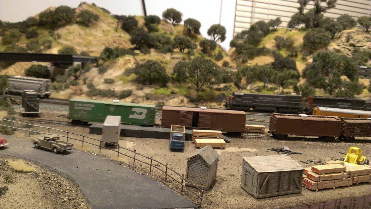 A PHOTO OF A MODEL RAILWAY TEAM TRACK AREA ON MY N SCALE MODEL RAILROAD