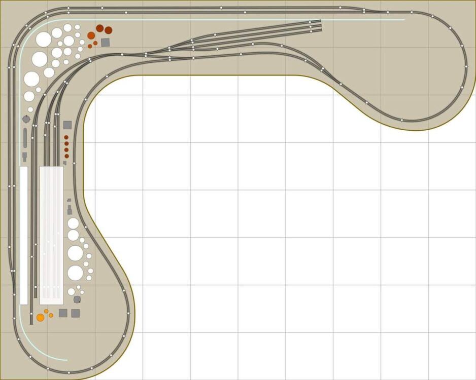 THIS BEDROOM SIZE SINGLE-TRACK RAILROAD REPRESENTS SWITCHING ACTIVITIES AT ONE MAJOR LARGE INDUSTRY. SHOWN AS A REFINERY COMPLEX, IT COULD BE ADAPTED TO A LARGE SILO, PAPER MILL, AUTO PLANT, OR OTHER SIMILAR INDUSTRIES.