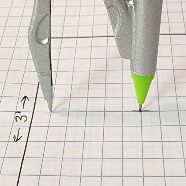 STEP 4 SHOWS THE NEXT PLACEMENT OF YOUR COMPASS TO DETERMINE THE CENTERILINE OF A CURVE ON YOUR SCALE DRAWING.