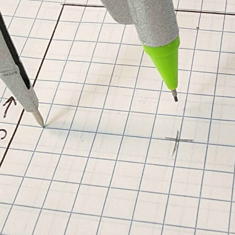 STEP 5 ILLUSTRATES THE DRAWING OF THE SECOND ARC, WHICH SETS THE CENTERLINE OF THE CURVE FOR YOUR SCALE DRAWING.