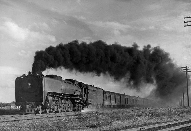 UNION PACIFIC STEAM LOCOMOTIVE #844 ON THE HEAD END OF THE PONY EXPRESS PASSENGER TRAIN.