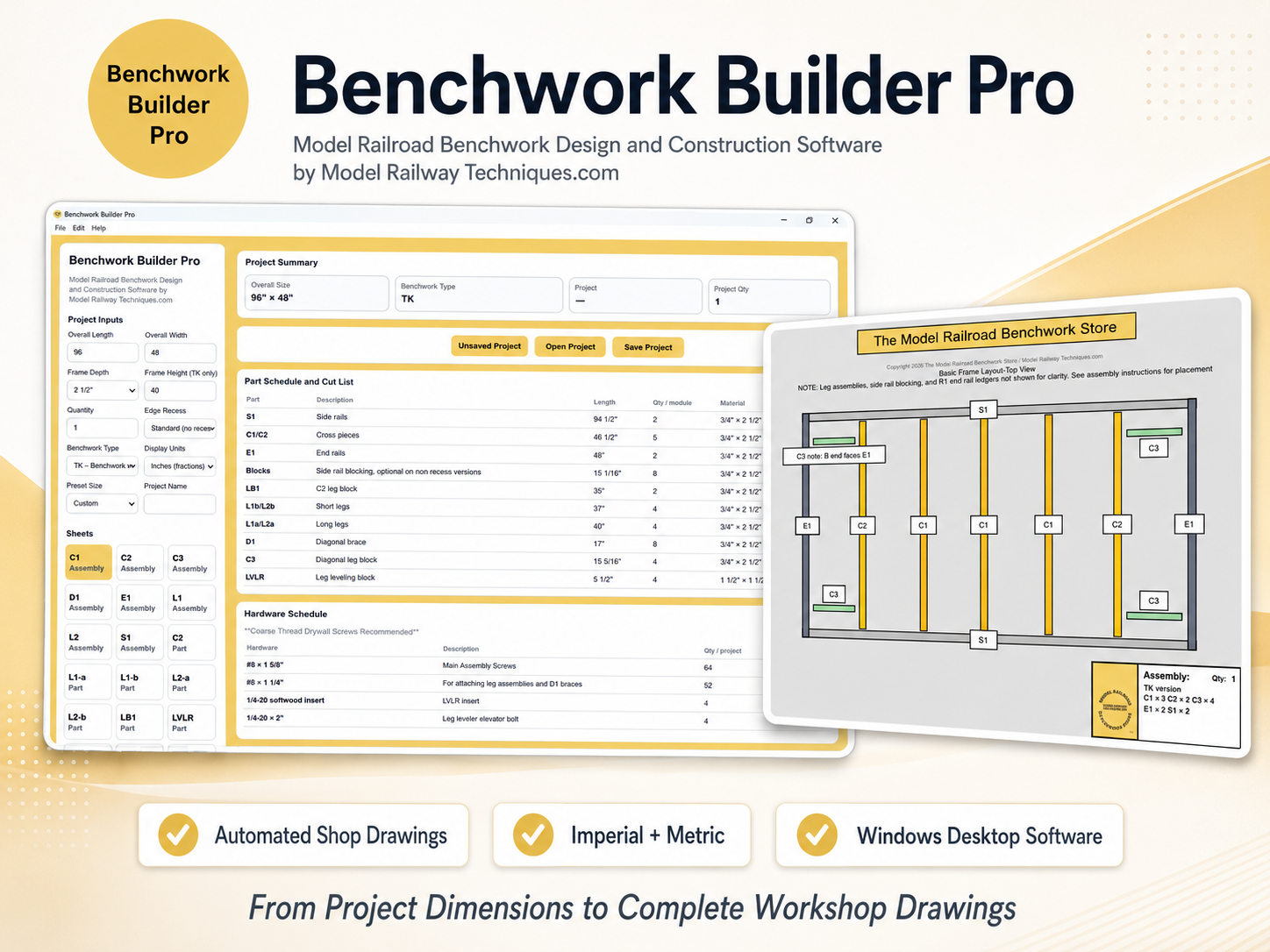 Benchwork Builder Pro Automated Shop Drawing Software